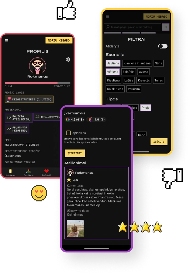 KebabGuru app screens